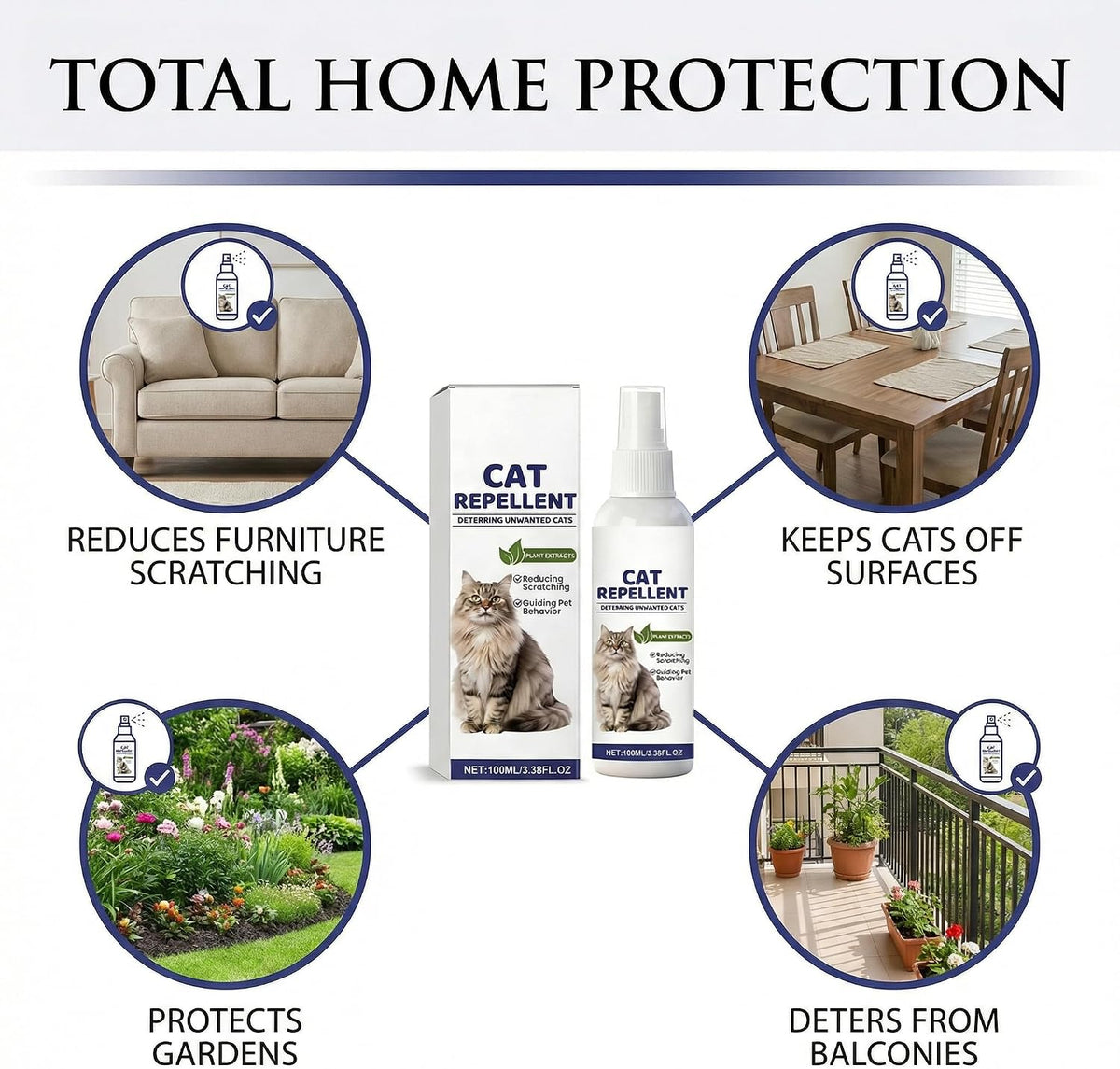 Cat deterrent spray for indoor furniture use