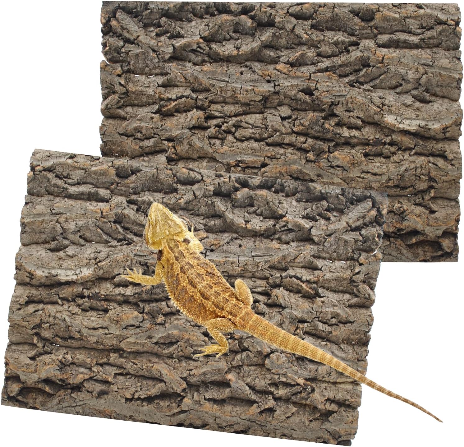 PINVNBY Reptile Terrarium Cork Background, Bearded Dragon Tank Bark Backdrop Wall Decor with Artificial Moss for Gecko Lizard Tortoise Frog Chameleon(4 Pack) - Image 9