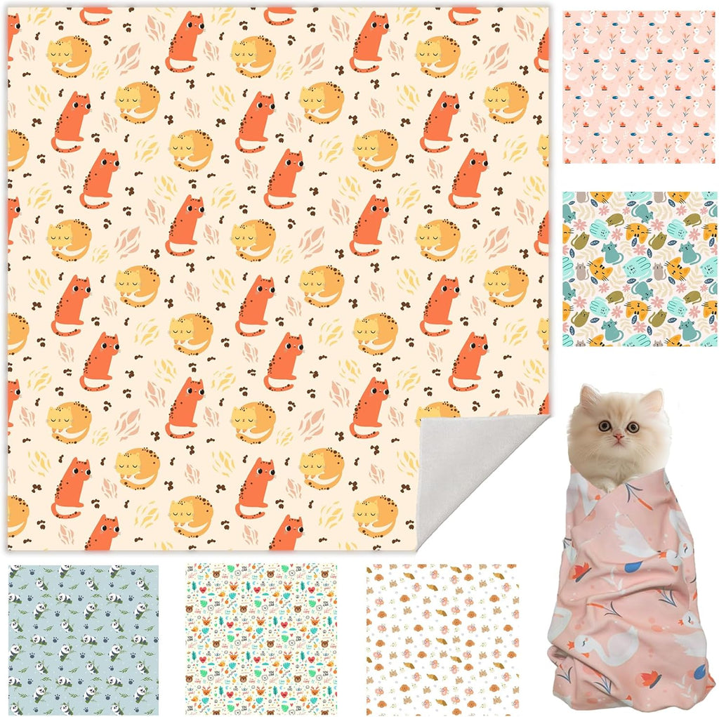 27.6" Cat Grooming Wrap, Cat Wrap for Cutting Nails, Self-Adherent Fabric Wrap for Cats, Cat Burrito Wrap Anti-Scratch, Anti-Escape, Multifunctional Swaddle Wrap Pet Tool (Funny Bear, X Large) - Image 9