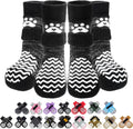 Pupteck anti-slip dog socks with double grippers front view
