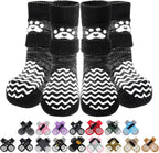 Pupteck anti-slip dog socks with double grippers front view