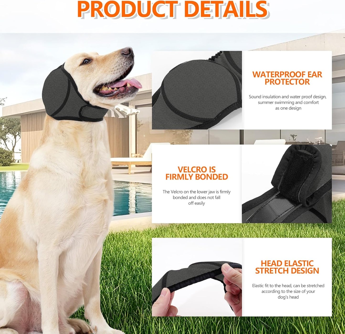 Large size dog calming hoodie for anxiety and noise relief