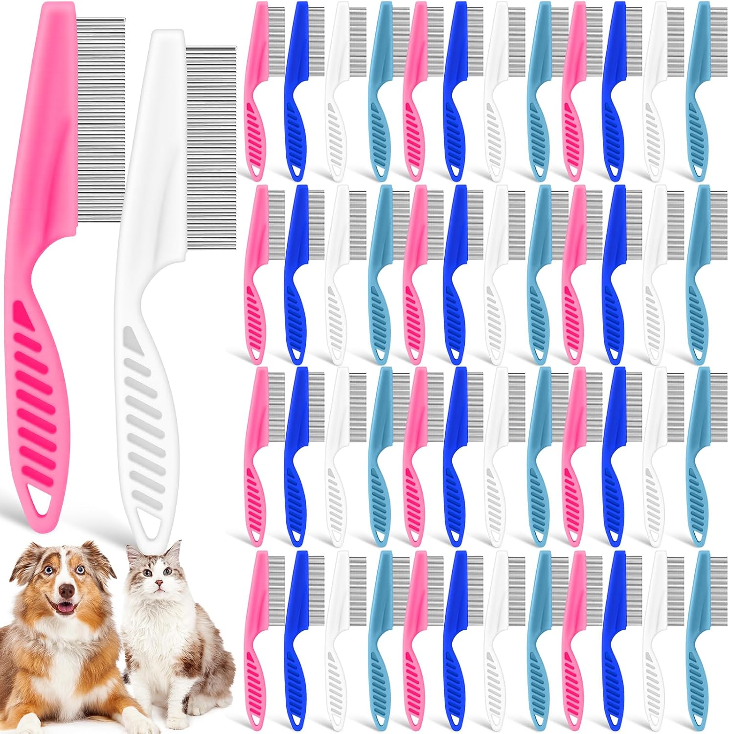 SiliFine 50 pieces flea comb bulk set front view