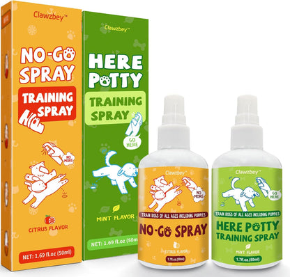 Clawzbey dog potty training spray set front view