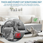 Cat scratch mat protecting a wooden corner from claws