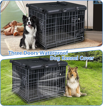Premium imported pet crate cover with secure zippers and bottom toggles