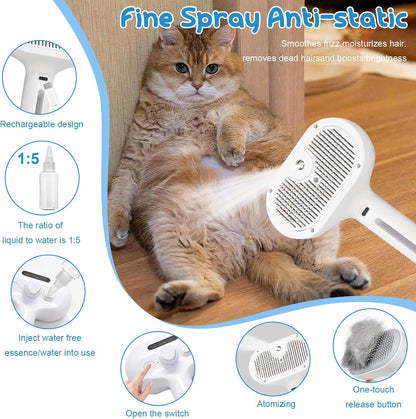 Siciry pet shower brush one click hair release button demonstration
