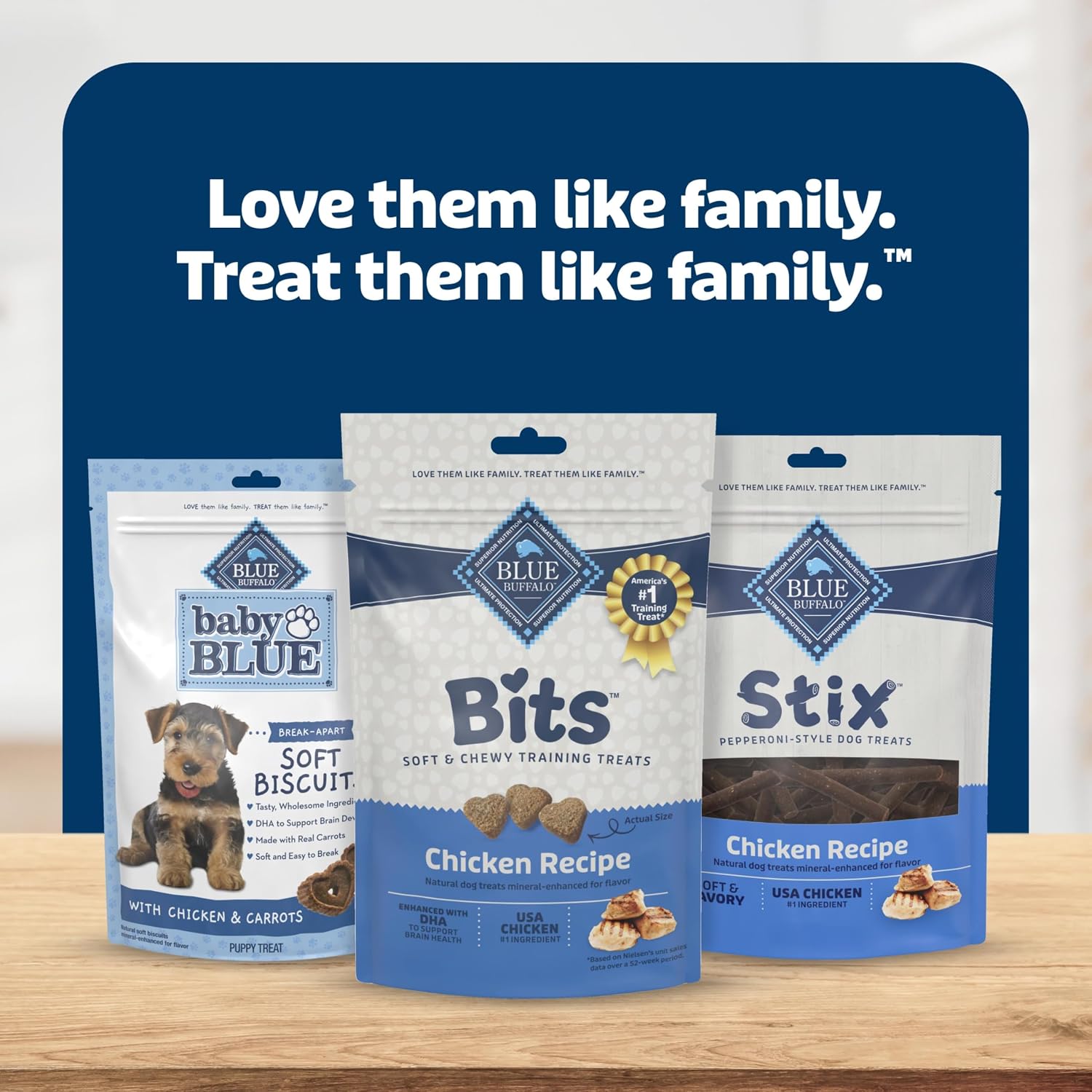 Blue Buffalo Bits Chicken Soft & Chewy Dog Treats, Bite-Sized for Training, Made with Real Chicken & Enhanced with DHA, Heart-Shaped Dog Treats, Made in the USA with Natural Ingredients, 19 oz. - Image 9