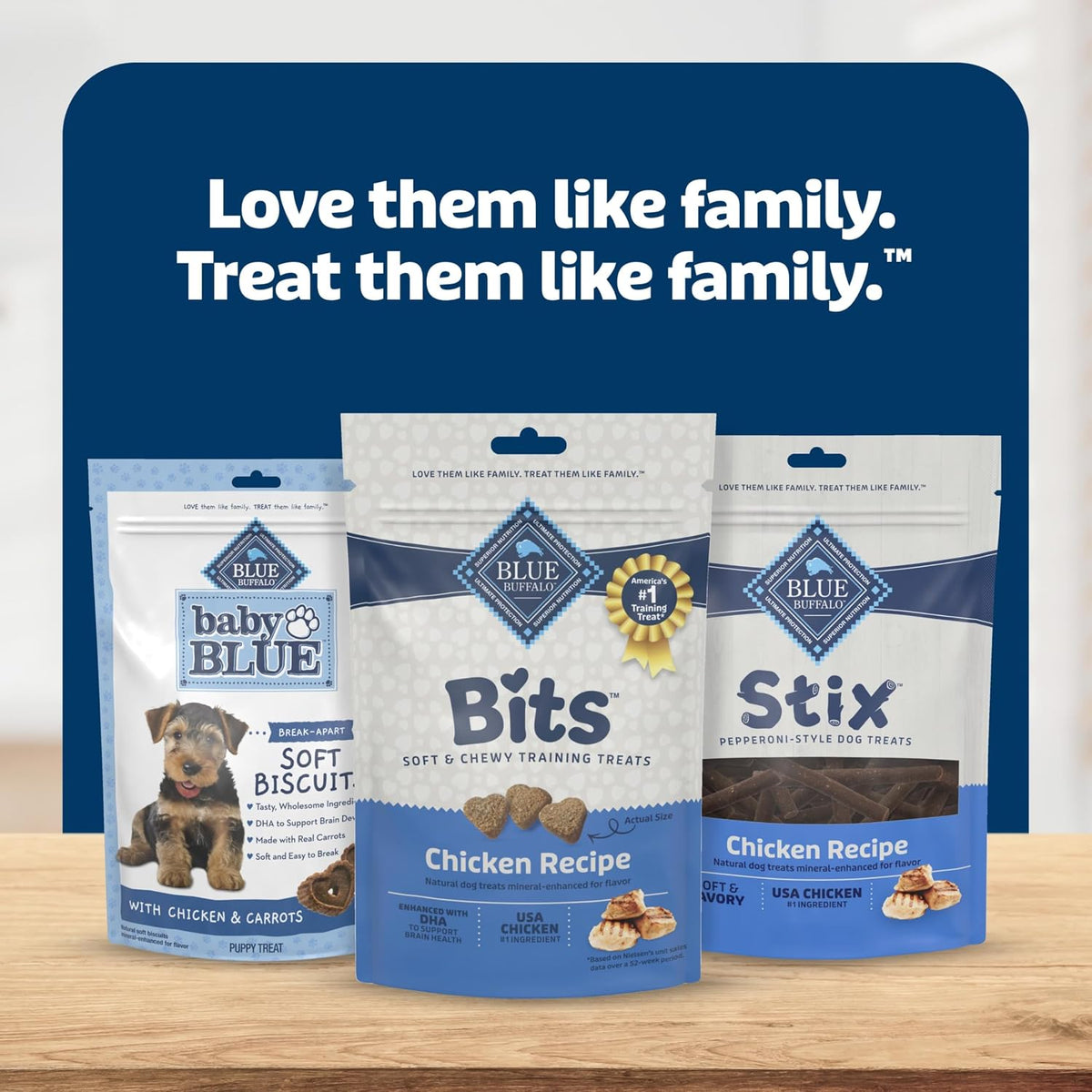 Blue Buffalo Bits Chicken Soft & Chewy Dog Treats, Bite-Sized for Training, Made with Real Chicken & Enhanced with DHA, Heart-Shaped Dog Treats, Made in the USA with Natural Ingredients, 19 oz. - Image 9
