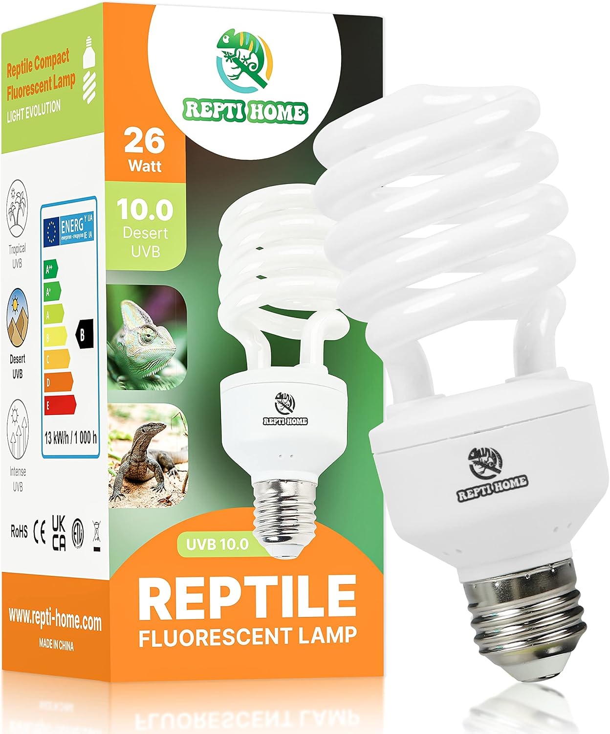 UVB Reptile Light 5.0, 13W Tropical and Sub-Tropical UVA UVB Bulb for Reptiles, Tropical Terrarium Compact Fluorescent Lamp, Reptile UVB Light Bulb for Chameleons, Iguanas and Turtles - Image 10