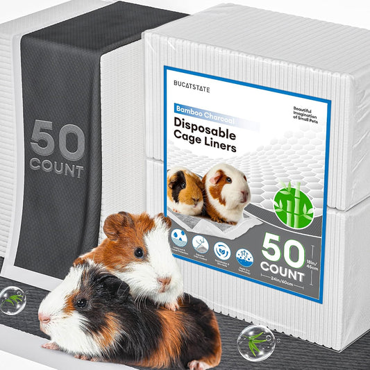 Bucatstate 50 count disposable guinea pig cage liners front view