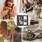 SHOW-YA cat memorial package including the wooden rotating frame and the included sympathy card