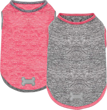 KYEESE 2Pack Dog Shirt, Lightweight Sun Protection Sleeveless Dog T Shirts for Small Dogs Boy, Breathable Pet Reflective Tank Top Summer Dogs Clothes for Outdoor Walking, Grey+Light Blue, M - Image 11