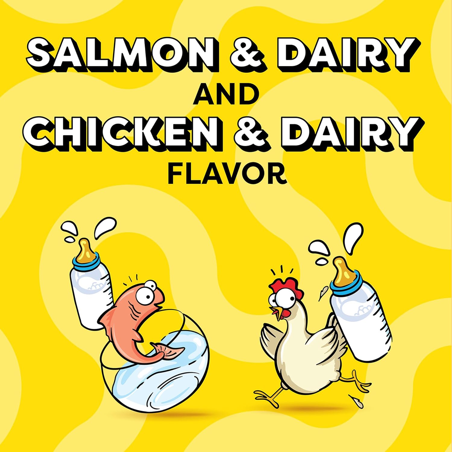 Resealable packaging of premium imported chicken and dairy flavor pet snacks