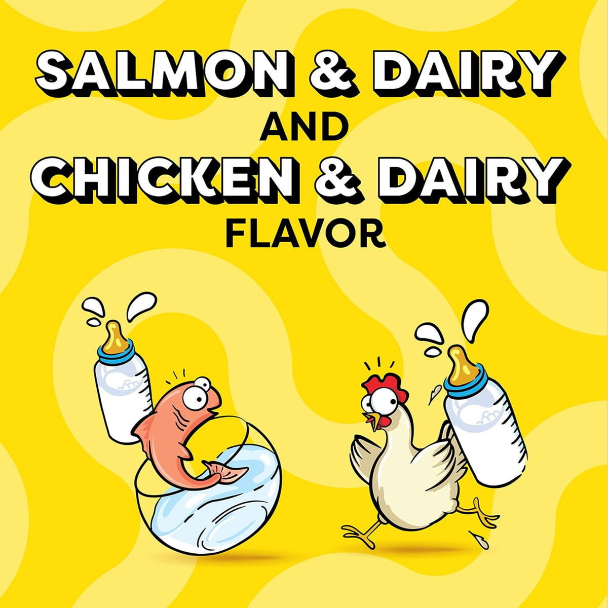 Resealable packaging of premium imported chicken and dairy flavor pet snacks