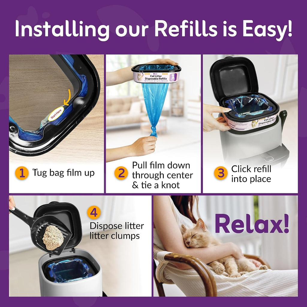 Reli. compatible cat litter replacement bags showing durable leak proof design.