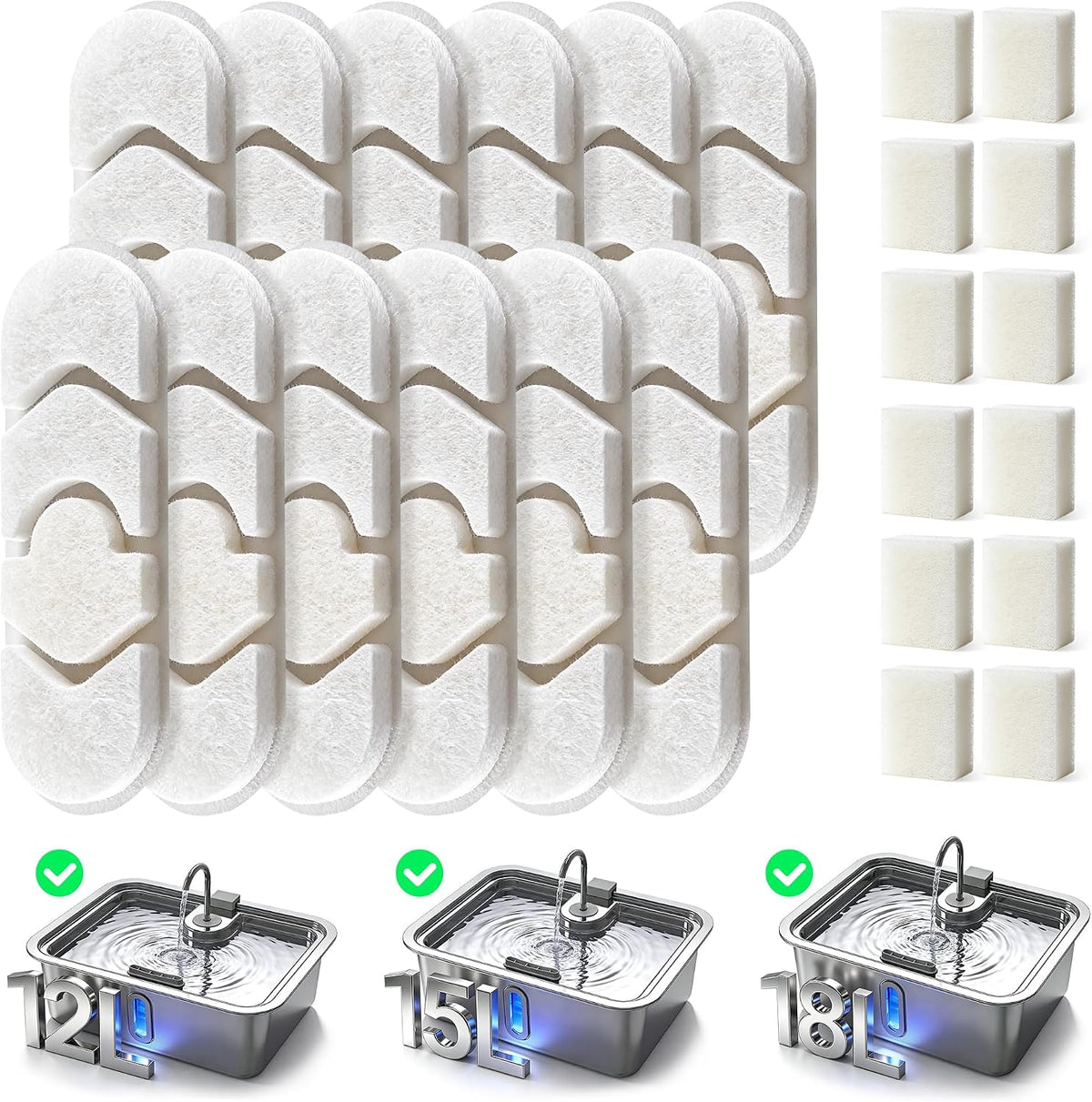18L/4.76Gal Extra Large Dog Water Fountain with Silicone Mat & 3 Filters, Quiet Pet Water Fountain for Giant Breeds, Stainless Steel Dog Water Bowl Dispenser with Visible Window & Alert Light - Image 10