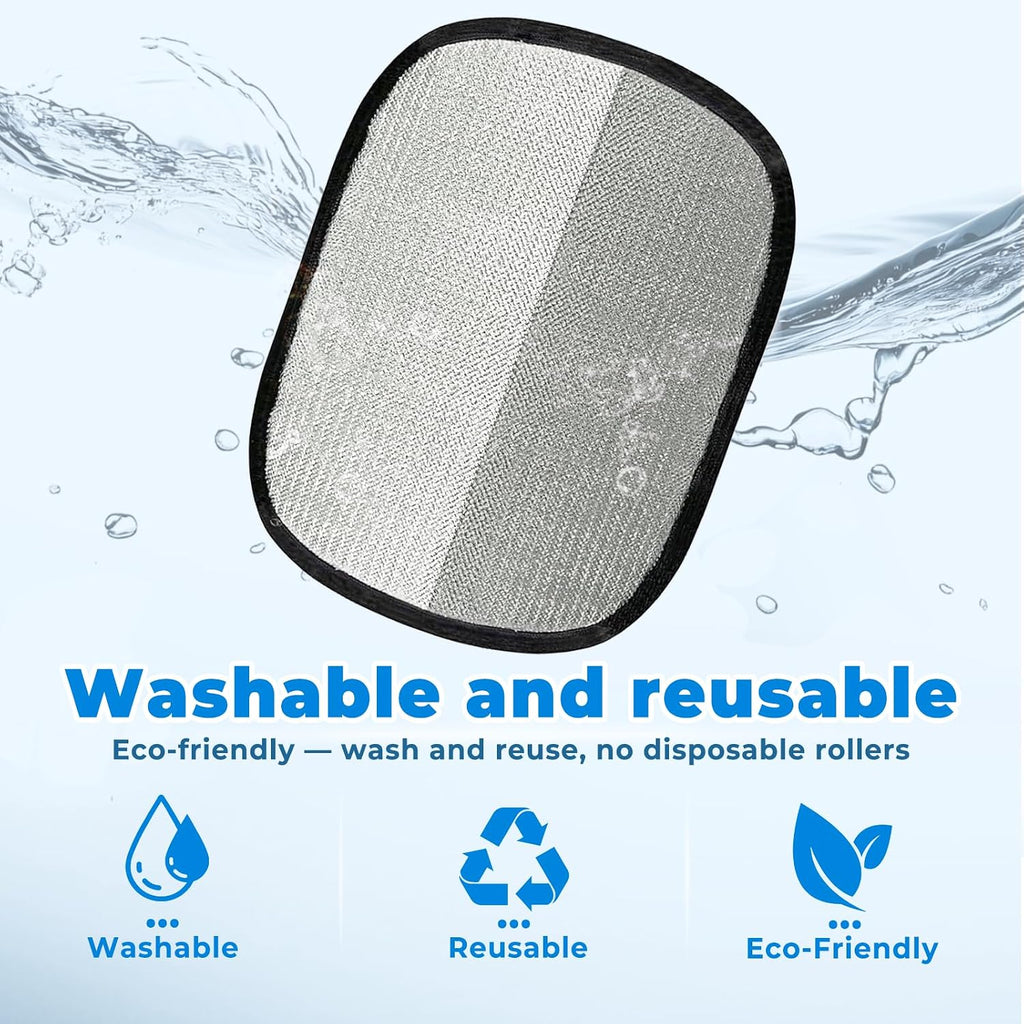 Washable and reusable pet hair remover glove being rinsed under water