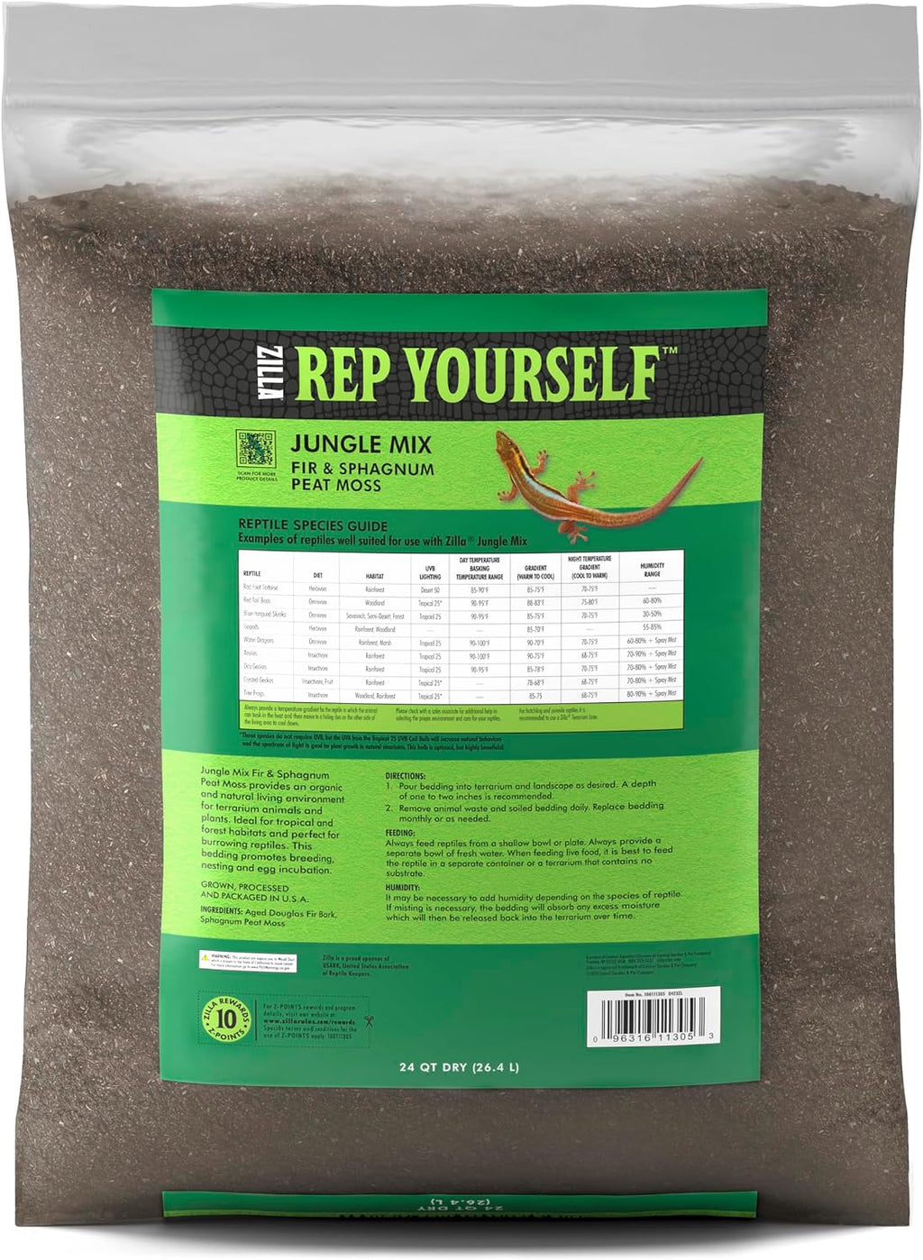 Zilla Pet Reptile Terrarium Substrate Bedding, Jungle Mix, for Frogs, Rainforest Geckos, Toads and Snakes, 24 Quart, 2 Pack - Image 9