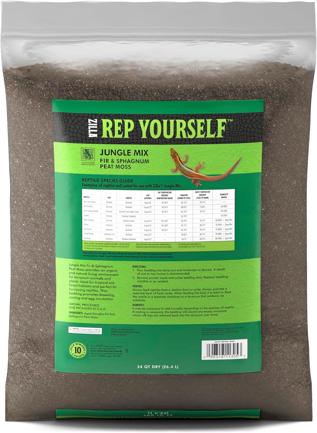 Zilla Pet Reptile Terrarium Substrate Bedding, Jungle Mix, for Frogs, Rainforest Geckos, Toads and Snakes, 24 Quart, 2 Pack - Image 9
