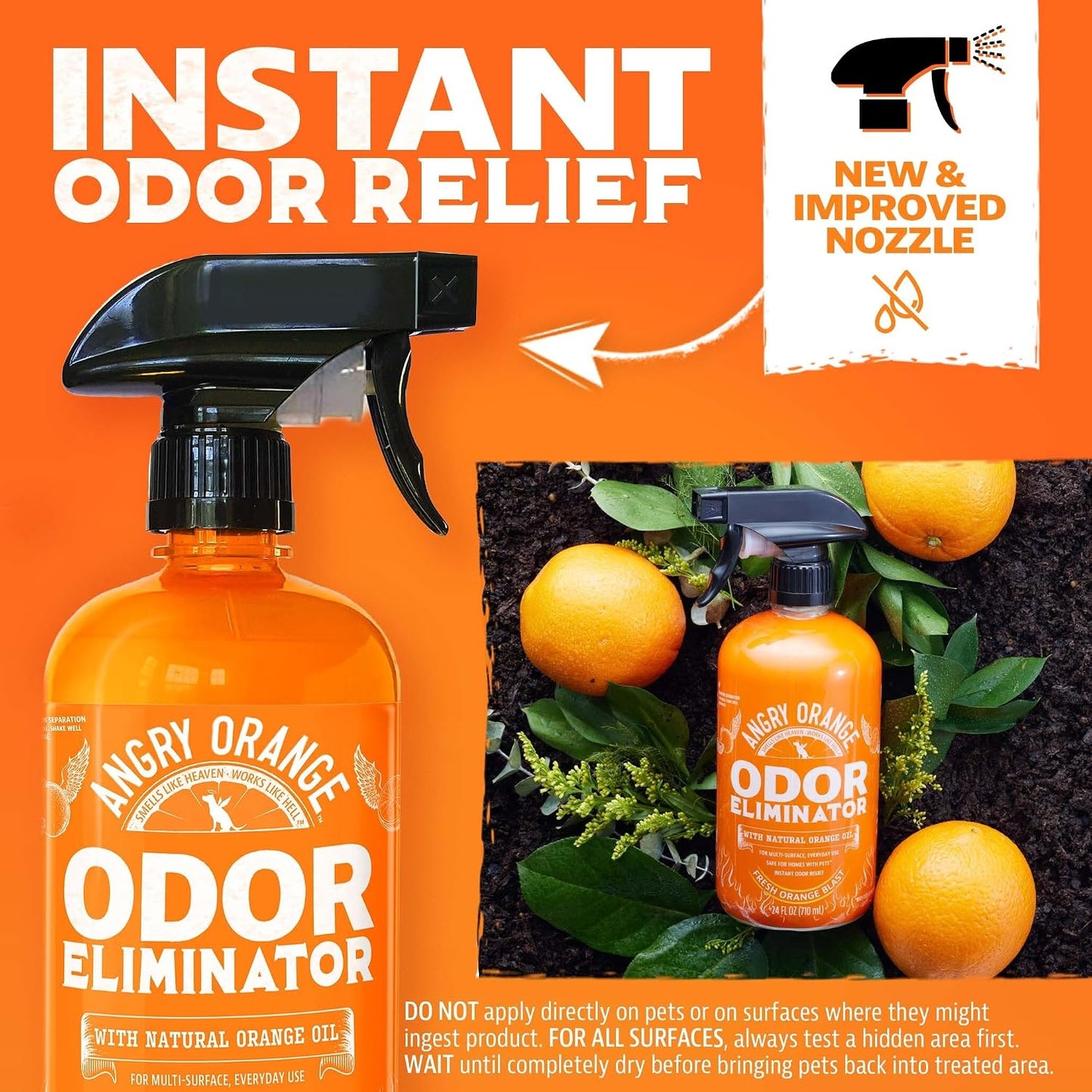 Angry Orange citrus pet stain remover spray bottle for dog urine