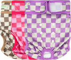 wegreeco Washable Reusable Premium Female Dog Diapers, Medium Dog Doggie Puppy & Doggy Diapers Female for Dog Waist 9.6"-14", Period Panties in Heat (Pack of 3, Medium) - Image 9