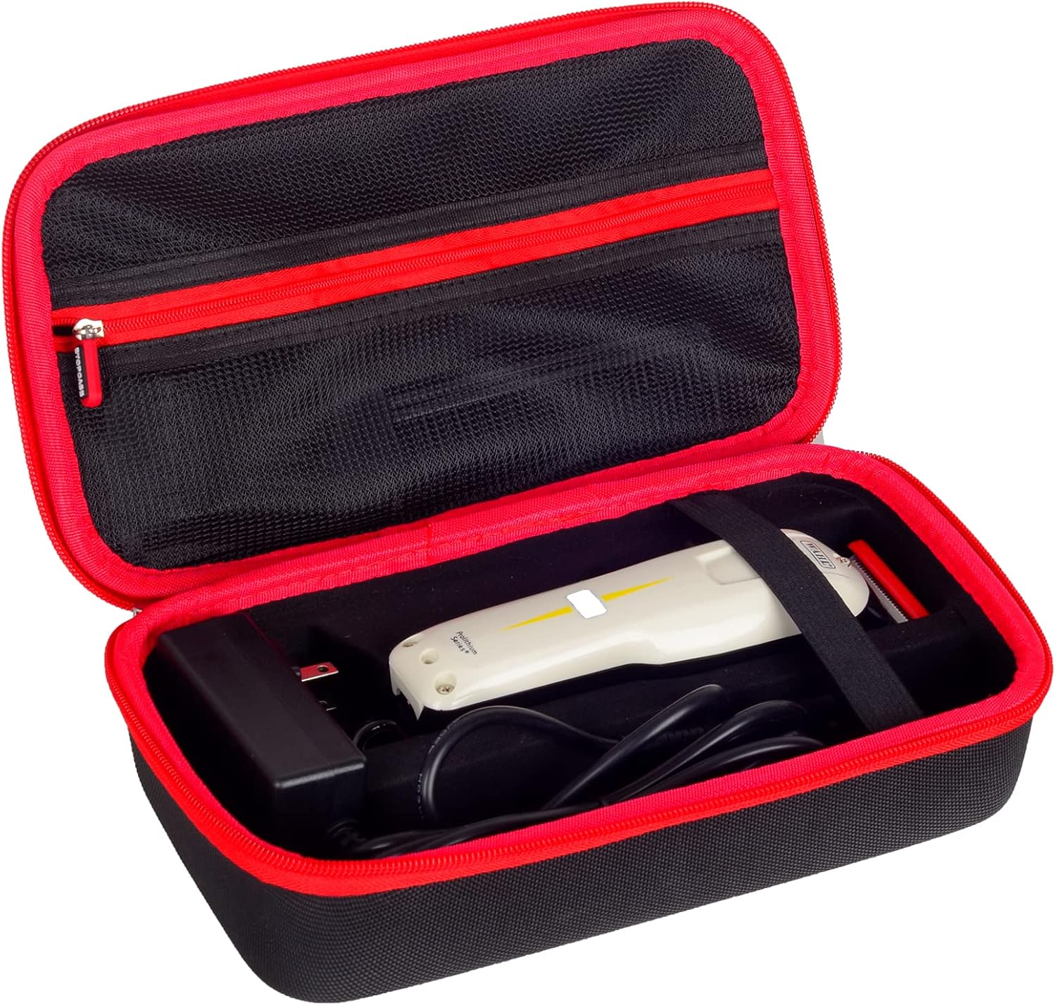 T2BTHRS hard EVA clipper storage case front view showing black water resistant exterior shell