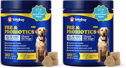 Probiotics for Dogs - Dog Probiotics for Digestive Health, Yeast, Itchy Skin, Gut Health, Immune & Skin - 6 Billion CFUs, 180 Soft Chews, Duck & Pear Flavor - with Prebiotics & Digestive Enzymes - Image 11