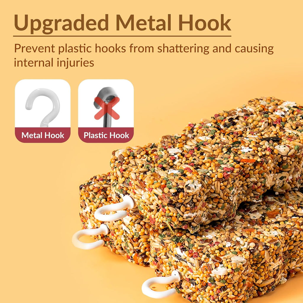 Jousonty Natural Bird Grain Treat Sticks with a budgie