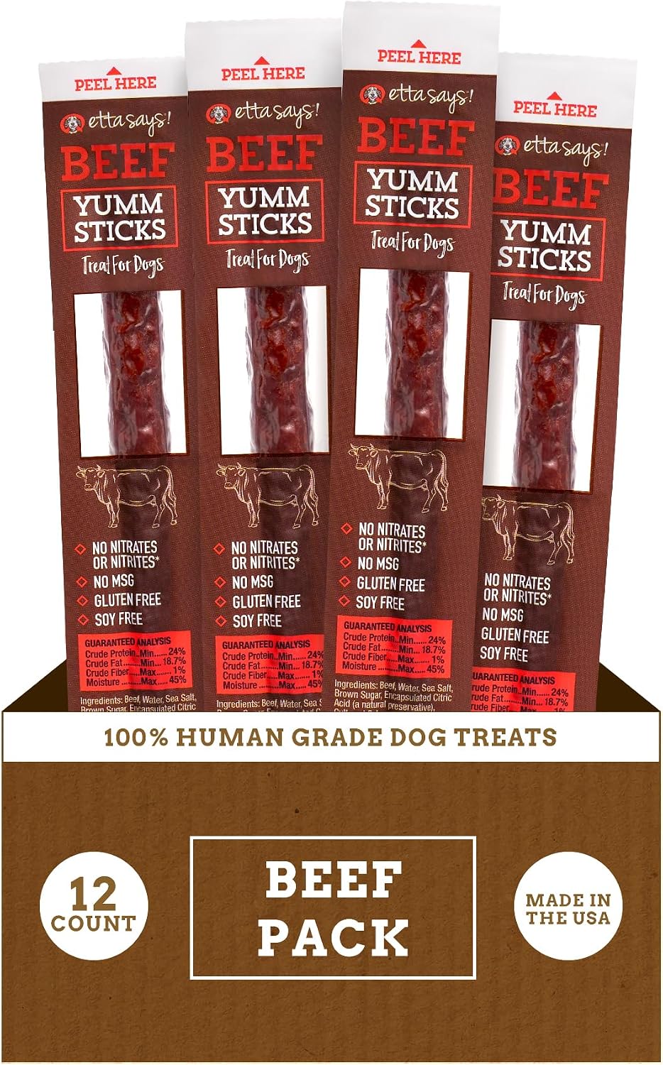 etta says! Yumm Sticks - Real Meat Jerky Dog Jerky Treats - Beef, Chicken, Pork, and Turkey Variety Pack - Human Grade - Made in The USA (12 Count Pack of 1) - Image 12