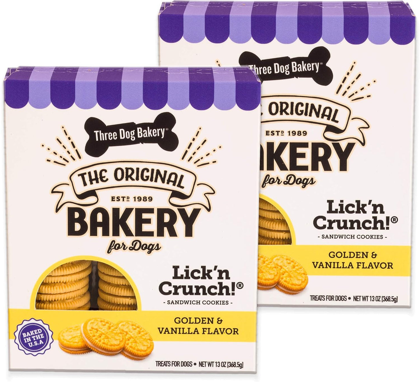 Three Dog Bakery Birthday Confetti Lick'n Crunch Dog Treats, Vanilla Sandwich Cookies with Cake-Flavored Crme Filling & Sprinkles, Oven-Baked Birthday Dog Cookies for Everyday Celebrations, 13 oz - Image 13