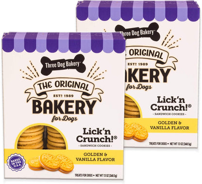 Three Dog Bakery Birthday Confetti Lick'n Crunch Dog Treats, Vanilla Sandwich Cookies with Cake-Flavored Crme Filling & Sprinkles, Oven-Baked Birthday Dog Cookies for Everyday Celebrations, 13 oz - Image 13