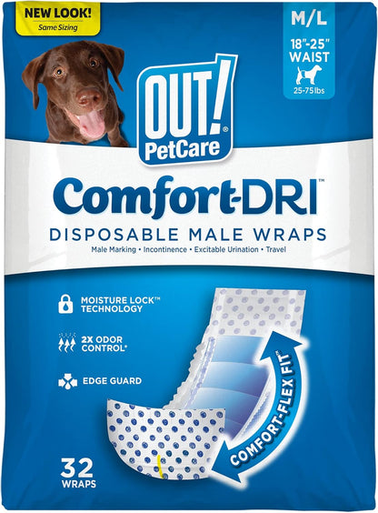 Out! PetCare Disposable Dog Diapers Male, Puppy Belly Band, Potty Training, Doggie Diapers, Belly Bands for Male Dogs, Puppy Training, Incontinence, (XS/S, 32ct) - Image 12