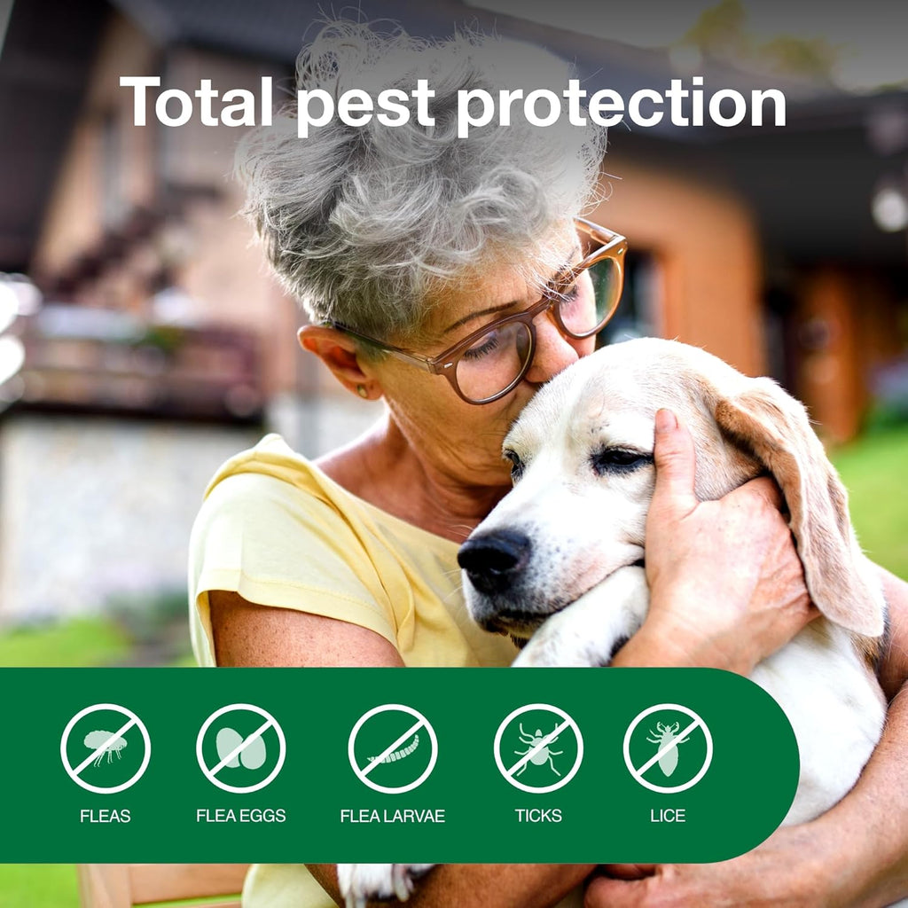 Side profile of Advantage dog flea treatment spray bottle