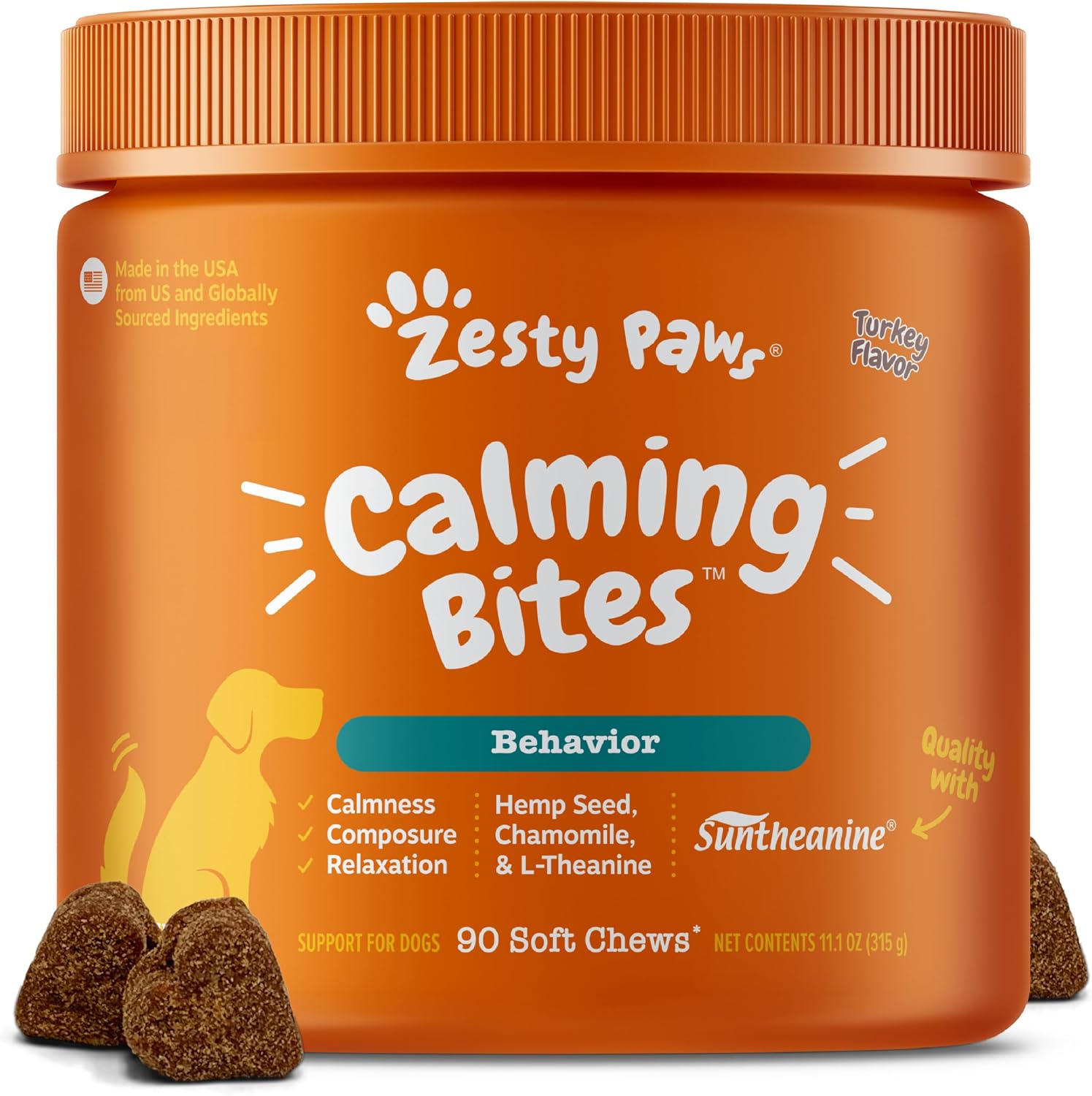 Zesty Paws Calming Chews for Dogs Composure & Relaxation for Everyday Stress & Separation Peanut Butter 90 Count - Image 14