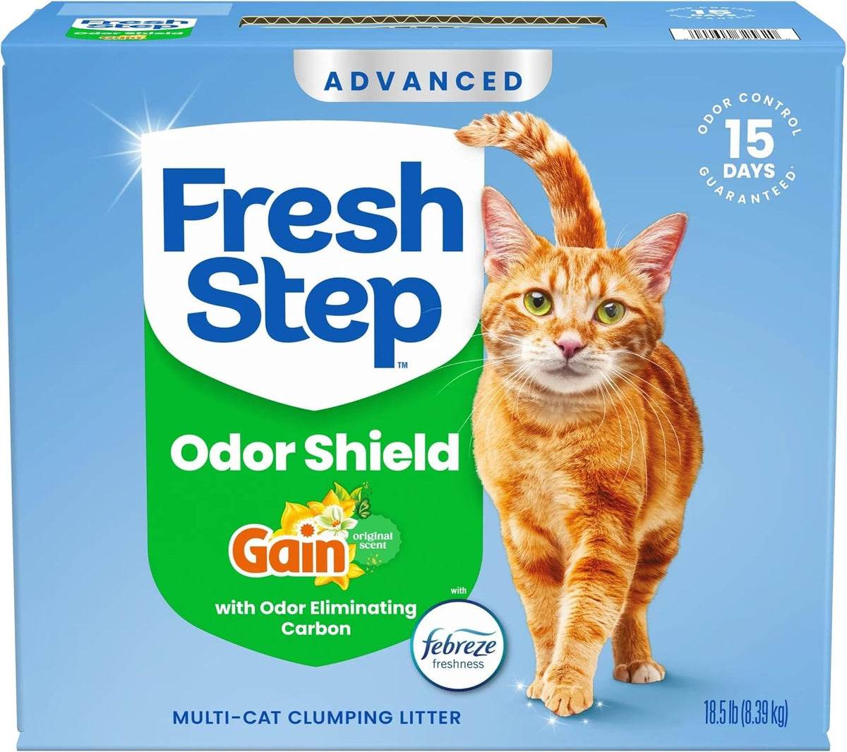 Fresh Step Advanced Odor Shield Light Weight Multi Cat Clumping Litter with Febreze Freshness, Gain Scent, Ammonia Block Technology, 18.5 lb. Box, Pack of 2 - Image 13