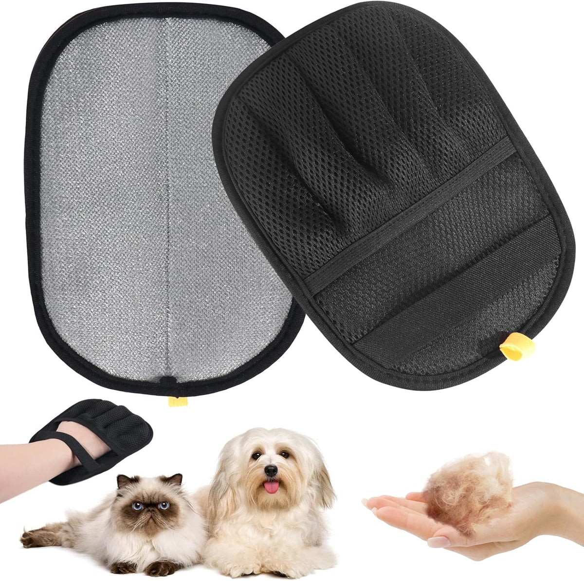 Qwyxzz pet hair remover gloves front view