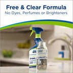 Bissell Woolite pet stain remover spray bottle showing cleaning application