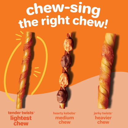 Back packaging of Hartz Oinkies chicken twists showing ingredient list and feeding guidelines
