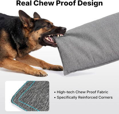 Close up of Veehoo reinforced corner stitching on dog bed