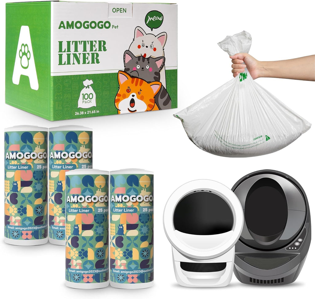Waste Bags, Compatible with Litter Robot 4/5/3, 50 Pack Liners for Self Cleaning Litter Box, 9-11 Gallon Capacity, Pre-Separated, Transparent, Replacement Cat Litter Bags - Image 9