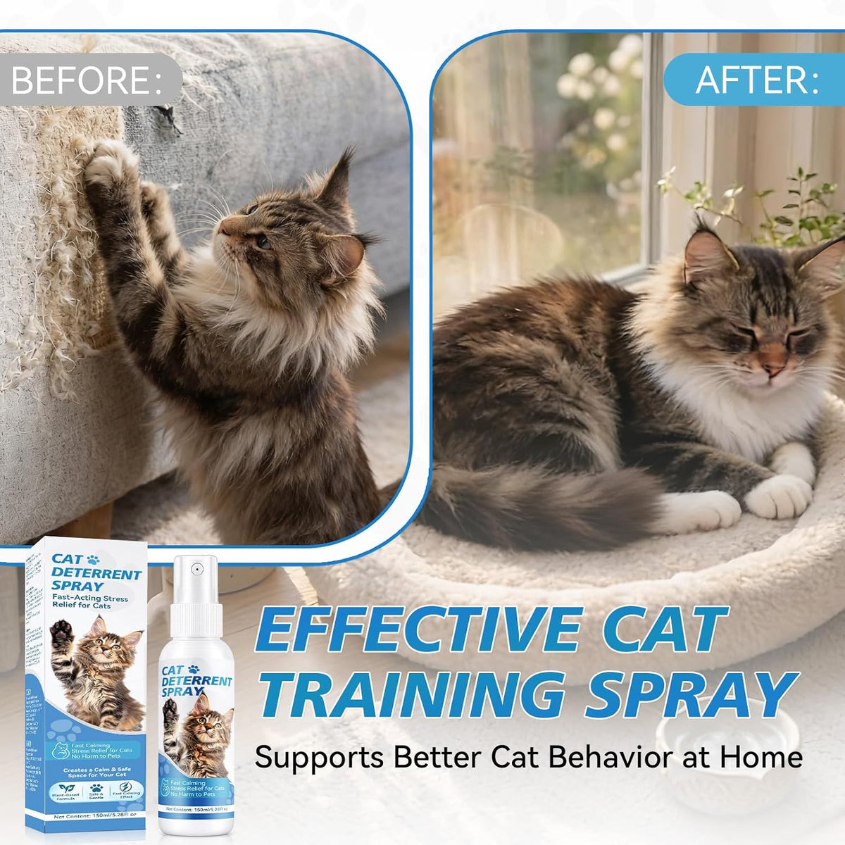 Ecmoomce natural plant-based cat repellent spray bottle