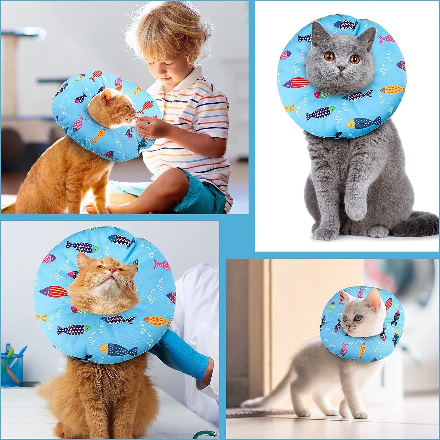 Libfrnt comfortable anti bite neck cone with plush fabric material