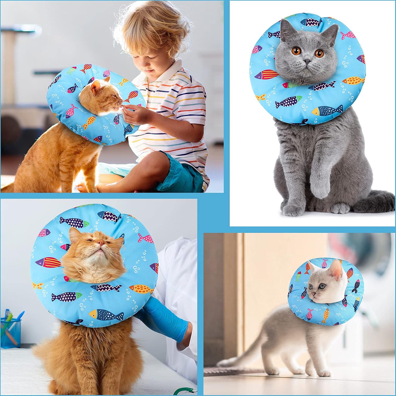 Libfrnt comfortable anti bite neck cone with plush fabric material