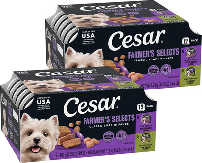 Cesar Wet Dog Food Classic Loaf in Sauce Grilled Chicken, Filet Mignon, Porterhouse Steak, Beef, Chicken & Liver and Turkey Variety Pack 3.5 oz. Easy Peel Trays (36 Count, Pack of 1) - Image 9