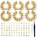 JERCLITY gold metal nail studs front view packaging display