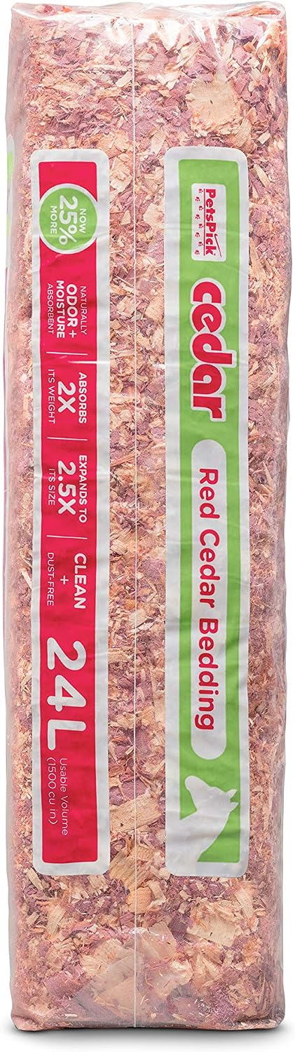 Kiln dried red cedar shavings texture closeup