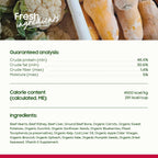 Nutritional information on Smallbatch dog food back label