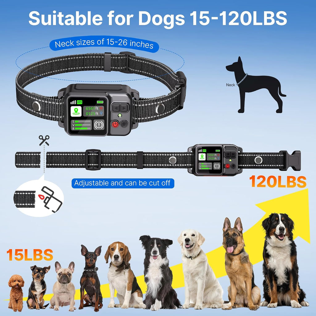 Attefine GPS wireless electric pet fence showcasing its robust waterproof construction for all-weather use.