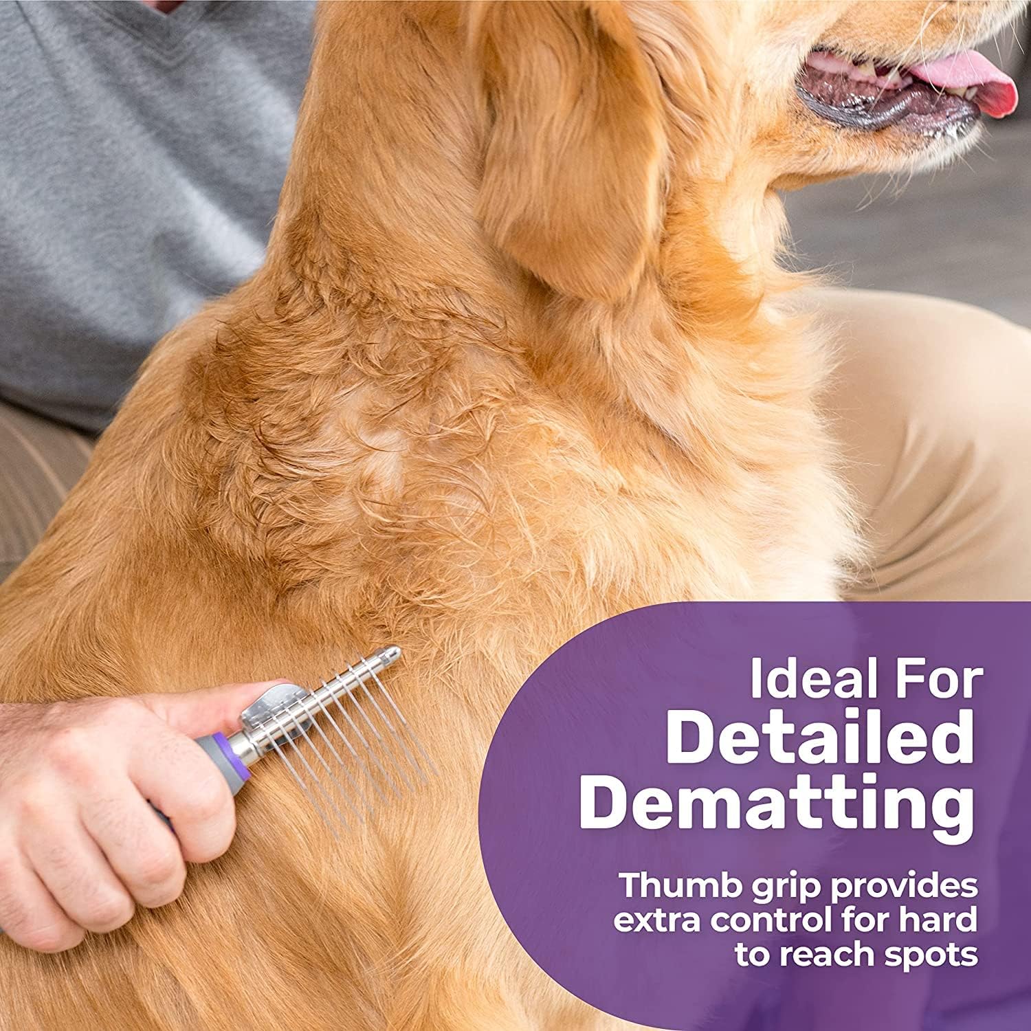 Hertzko pet grooming tool packaged for use